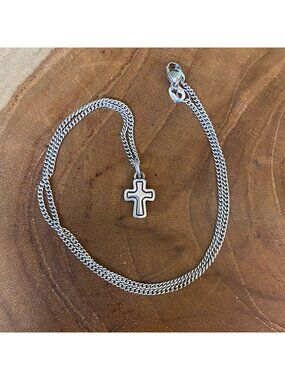 RETIRED James Avery Santa Barbara Cross Necklace, Sterling Silver